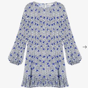 Maje Pleated Muslin Print Dress